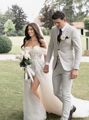 Harry Maguire with his wife, Fern Hawkins.